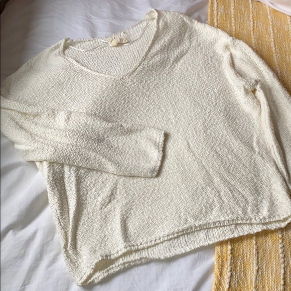 Urban Outfitters Sweaters - UO White V Neck Oversized Sweater